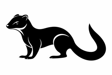 mongoose line art silhouette vector illustration