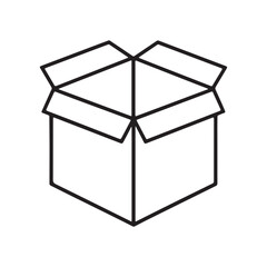 Minimalist Carton Box Flat Icon – High-Resolution Vector 