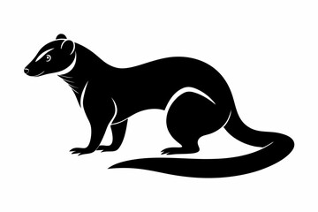 mongoose line art silhouette vector illustration