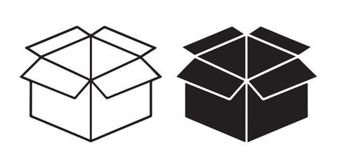 Minimalist Carton Box Flat Icon – High-Resolution Vector 