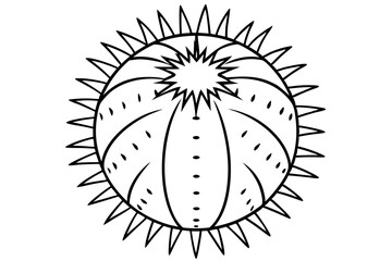sea urchin line art silhouette vector illustration