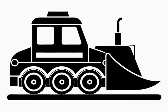black bulldozer construction vehicle graphic clip art preview