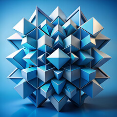 Fototapeta premium Intricate Blue Geometric Structure. An Abstract 3D Model