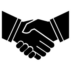 Fototapeta premium Handshake icon representing agreement in minimalist style 