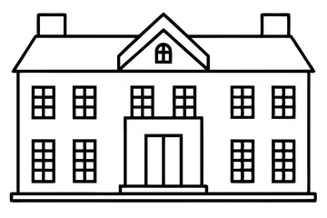 Fototapeta premium tenement line art silhouette vector illustration