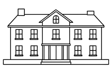 tenement line art silhouette vector illustration