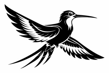 tropicbird line art silhouette vector illustration