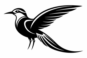 tropicbird line art silhouette vector illustration