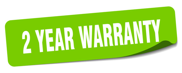2 year warranty sticker. 2 year warranty label