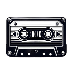 Retro Vibes Dark Cassette Tape Outline