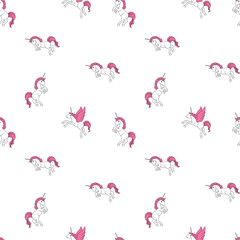 Cute Baby Unicorn Seamless Pattern Premium Quality Vector Design, Unicorn Repeat allover, Unicorn Allover Vector Design Illustration.