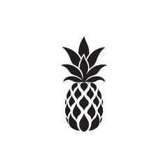 Pineapple fruit icon design, sign, symbol, logo, illustration, healthy fruit, vector graphics template.