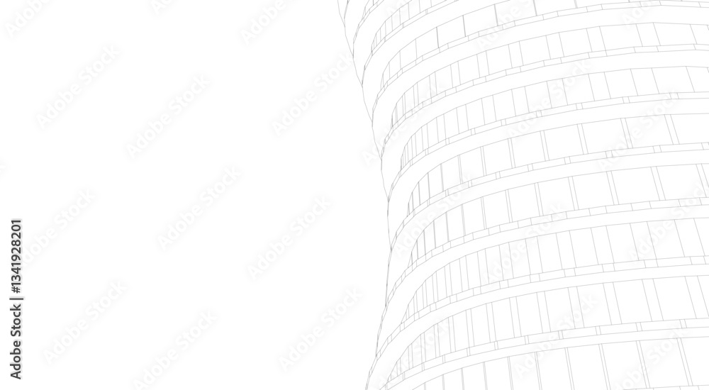 Canvas Prints architectural structure – futuristic geometric facade in perspective