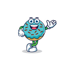 Funny donut character mascot illustration
