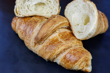 croissants on a wooden board