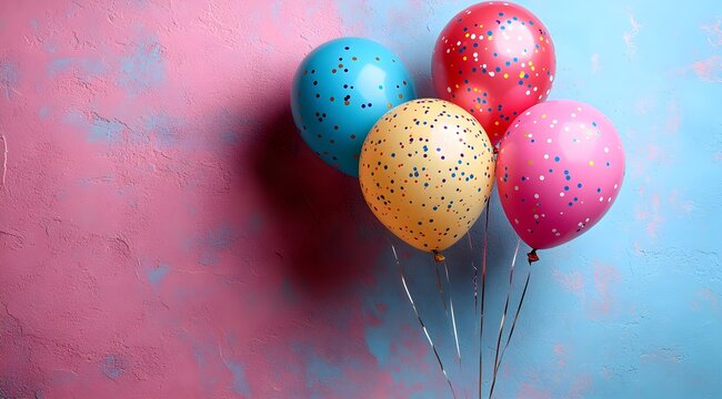 DIY Birthday Card Template with Colorful Balloons and Party Design