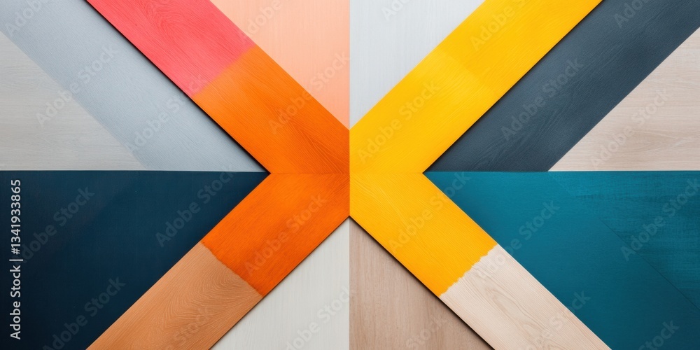 Poster geometric color fusion modern minimalist abstract design exploring digital creativity, brand identit