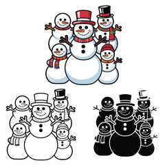 set of snowmen
