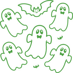 set of halloween monsters