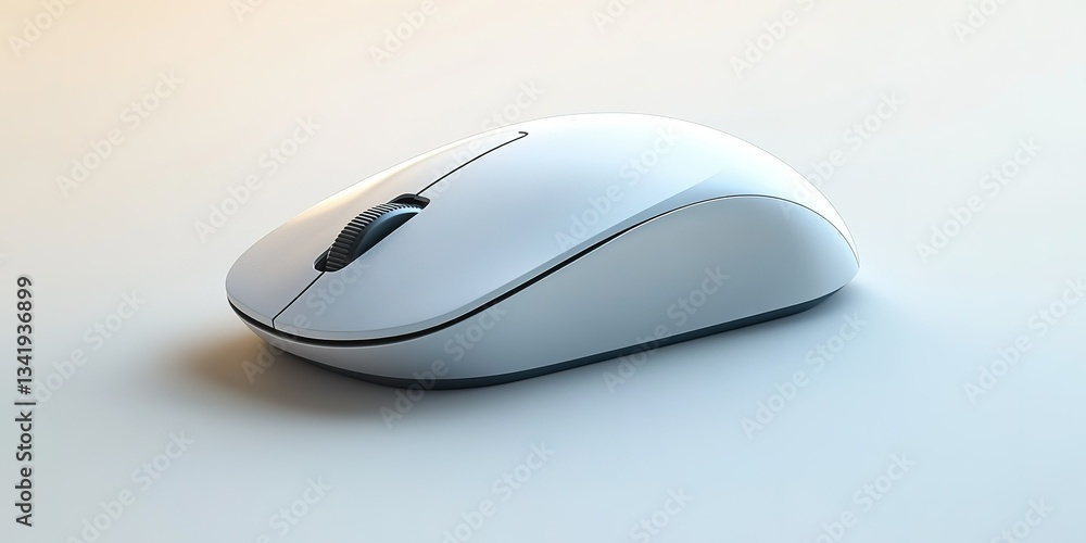 Poster sleek white computer mouse on a smooth surface in a modern workspace setup during daylight