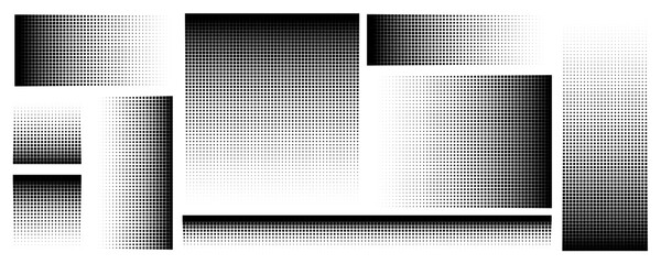 vector halftone gradient banners set