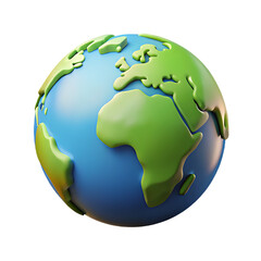 Naklejka premium 3d earth globe icon on transparent background