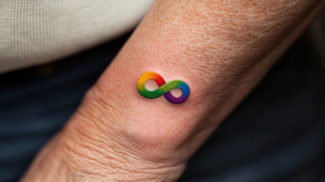 Colorful infinity tattoo on arm artistic design close-up vibrant