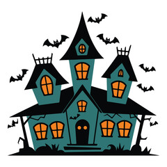 halloween background with castle