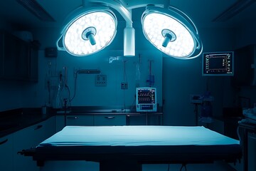 Futuristic Operating Room with High-Tech Medical Equipment - Advanced Surgical Environment