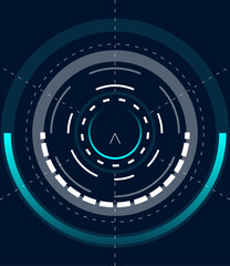 Circular loading bar spinning and showing progress, with futuristic design and glowing blue and gray colors on a dark background, perfect for technology and innovation concepts