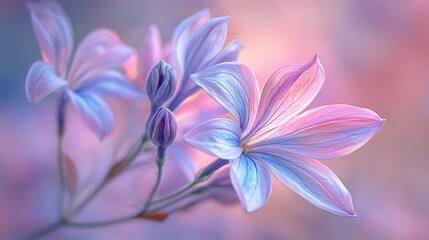 Naklejka premium Ethereal Pastel Flower Close-Up
