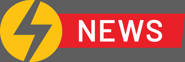 Red banner featuring bold white text and a striking lightning bolt symbol, conveying messages of breaking news, urgent updates, and the latest information in a dynamic way