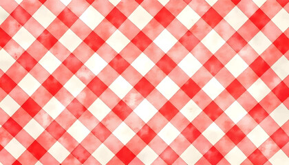 red and white checkered tablecloth pattern, vintage red background design