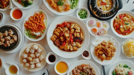 Topview Chinese food platter showcase in version 61