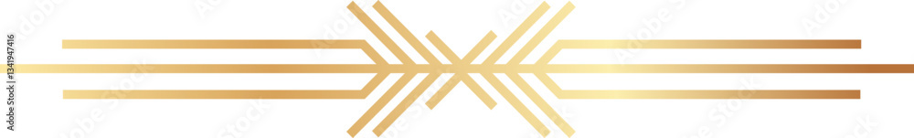 Aufkleber golden abstract geometric lines are forming an arrow pointing right on a white background, represent