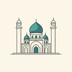Minimalist Aerial View of Islamic Mosque
