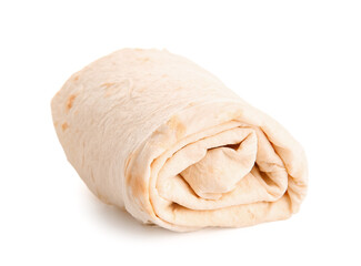 Fresh thin lavash on white background