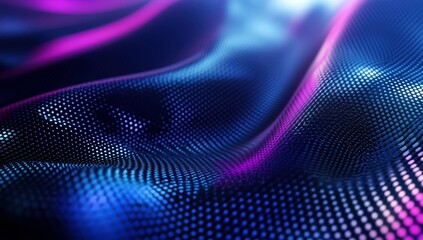 Vibrant Mesh: A mesmerizing close-up captures the dynamic interplay of light and shadow across a rippling surface of intricately woven mesh, creating a captivating visual experience.