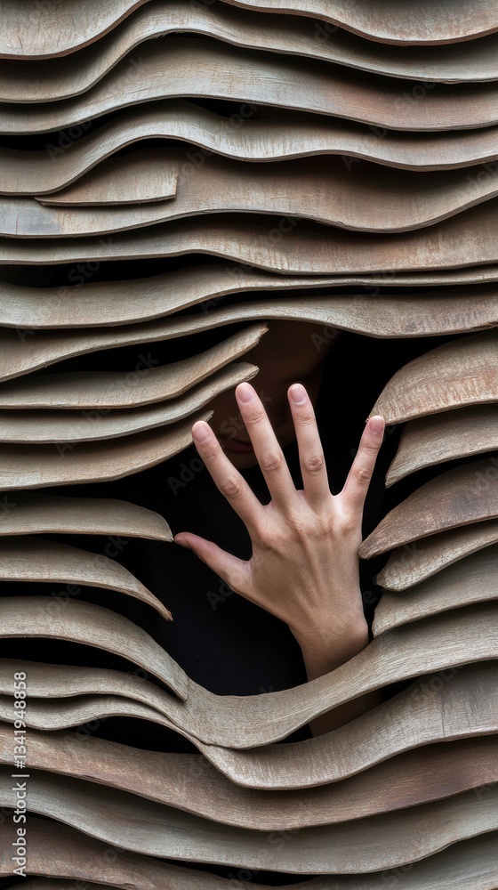 Fototapete tactile fluid design layered organic texture exploration with human interaction - innovative spatial