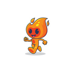 Cute flame character mascot illustration