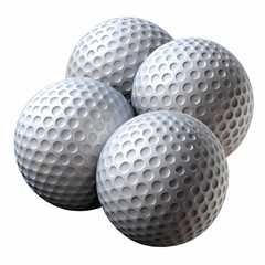 Close-up of Four Golf Balls. Sport. Game. and Recreation