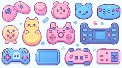 Cute Pastel Game Controllers & Gadgets.
