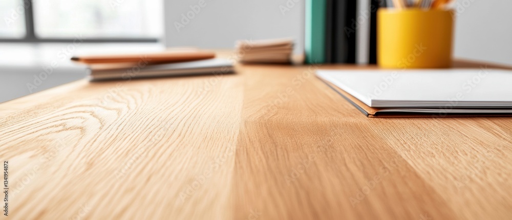Aufkleber minimalist marketing analytics sleek wooden workspace with data visualization tools - strategic cont