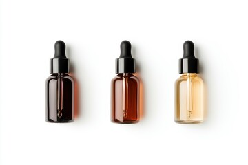 Obraz premium Three tincture bottles in studio to promote herbal medicine and natural essences