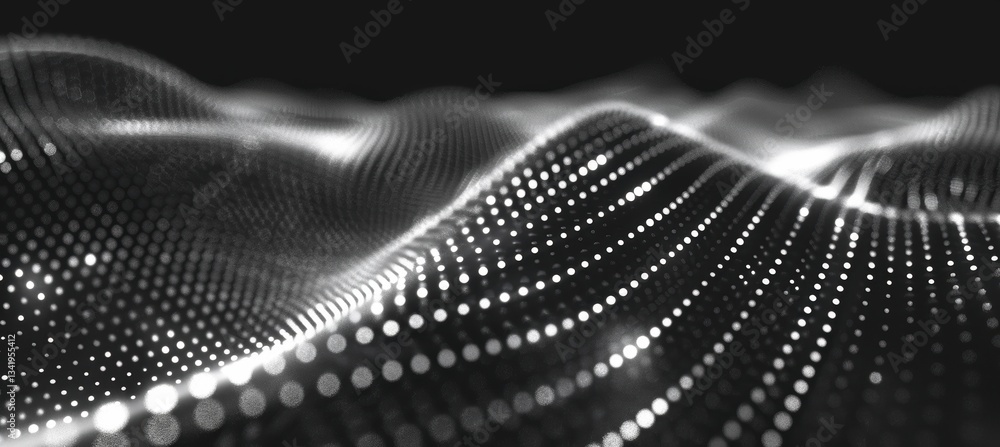 Poster digital waveform network: modern tech inspired backdrop for futuristic designs