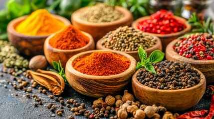 Aromatic and Flavorful Assortment of Various Culinary Spices