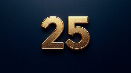 The number 25 on a blue background