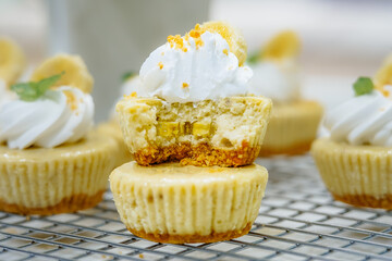 Indulge in the heavenly fusion of ripe bananas and velvety cheesecake, perfectly balanced with a...