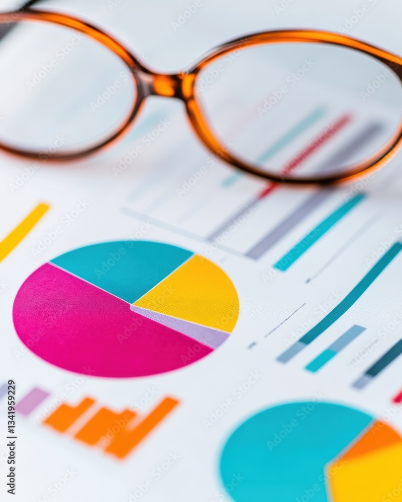 Poster next-gen financial analytics vibrant data visualization for millennial wealth management - innovativ