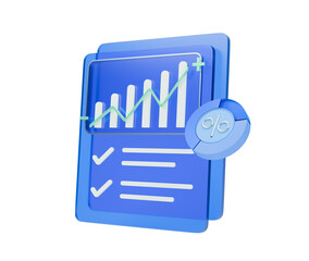A 3d illustration of business profits and marketing strategy.
